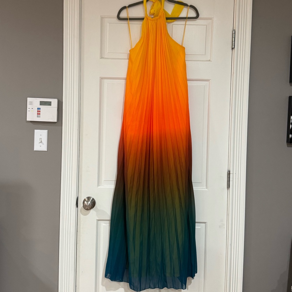 NWT Sunset Gradient Backless Maxi Dress sz S | Saved By The Dress